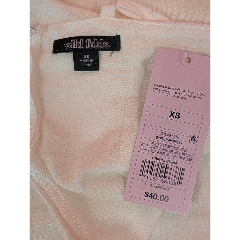 Women's Wild Fable High Neck Dropped Waist Midi A-Line Dress White XS - Picture 9 of 10